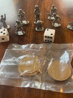 1996 Star Wars Monopoly Limited Collector Edition: 8 Pewter Figures and 5 Coins